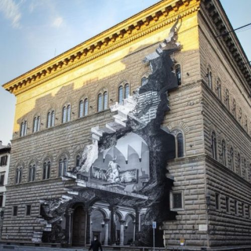 Monumental ilusión óptica del artista francés JR en Italia